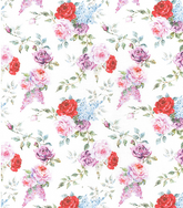 Rose & Hubble 100% Cotton Vintage Floral Background Digital Print 150cm Wide Fabric Children's Craft Fabric Material for Quilting, Crafting, Home Décor, Dressmaking